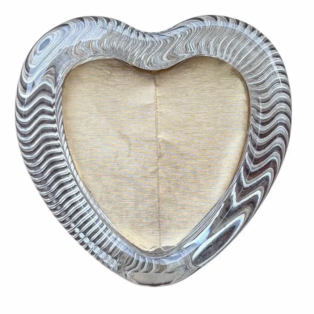 Mikasa Crystal Glass Heart Picture Frame. EUC Love Valentines Wedding